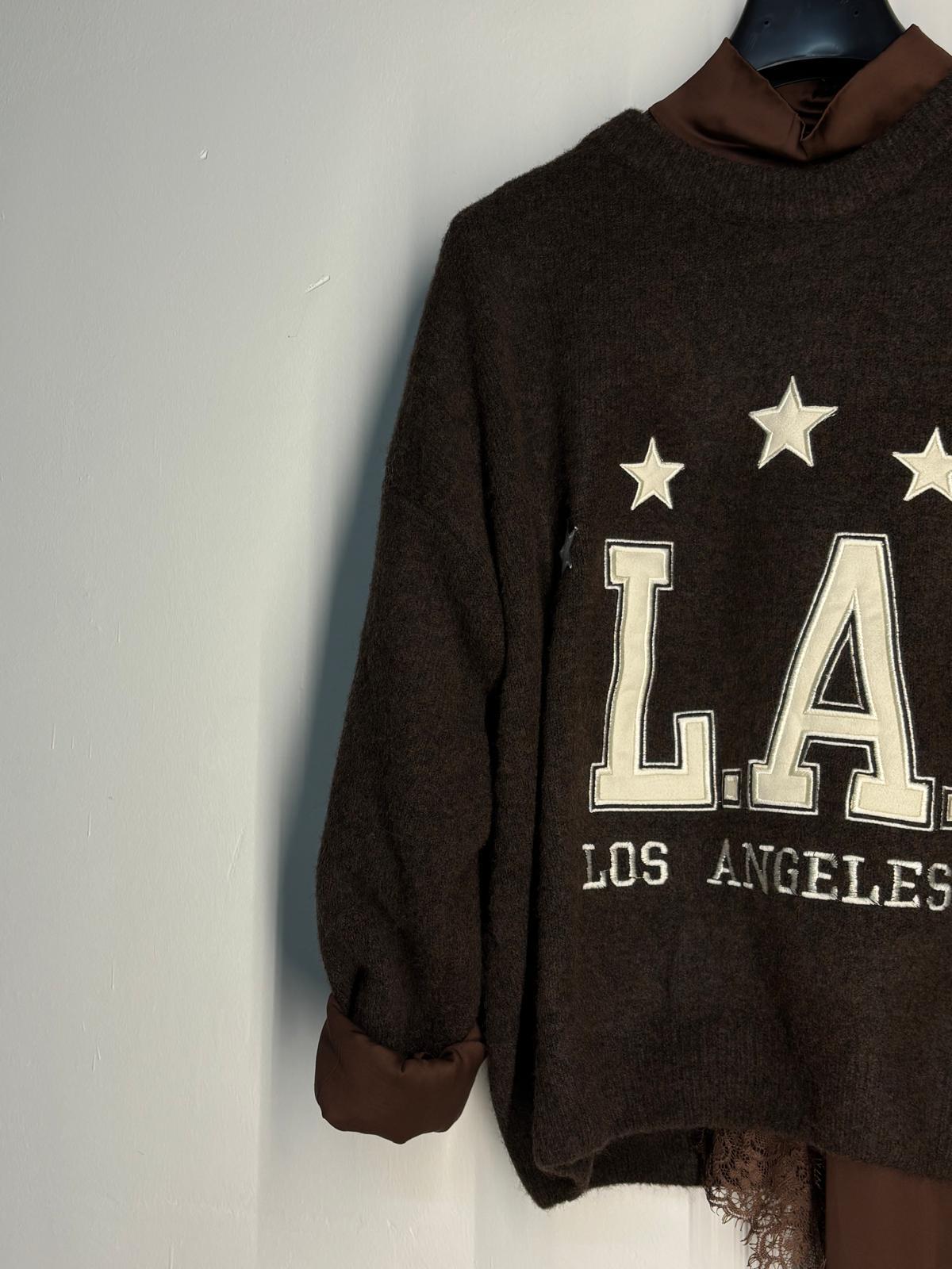 Maglione con scritta Los Angeles’ nella parte frontale